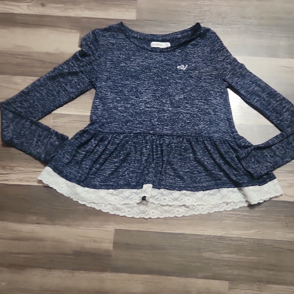 Abercrombie & Fitch Navy Lace  Knit Top Size 13/14